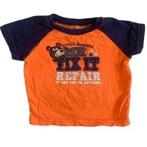 Carters Mr Fix It Repair My Dad Can Fix Anything Orange Short Sleeve Shirt